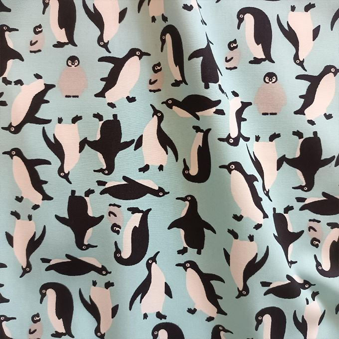 tissu-couture-motif-pingouin-